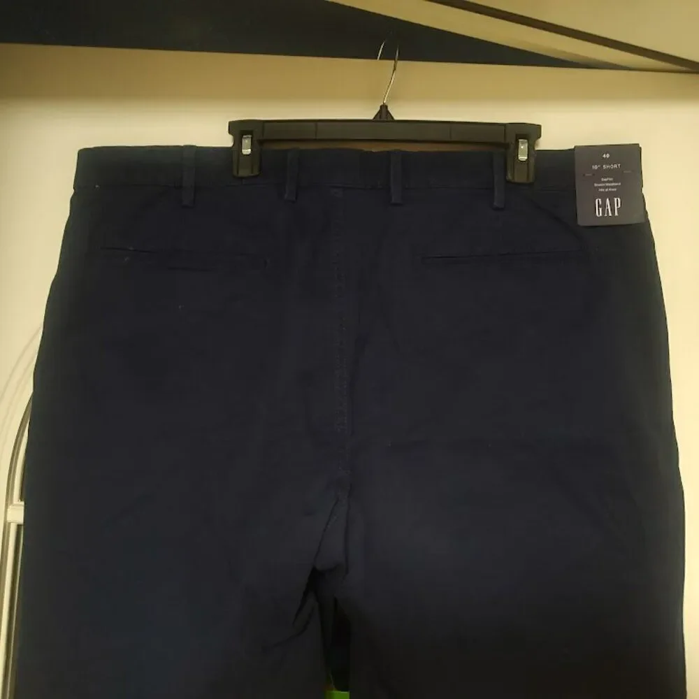 New Gap Gapflex Stretch Waistband Navy Blue 10 Inch Inseam Shorts Size Men's 40